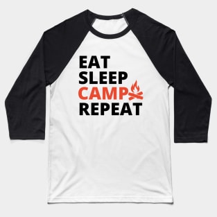 Eat Sleep Camp Repeat Baseball T-Shirt